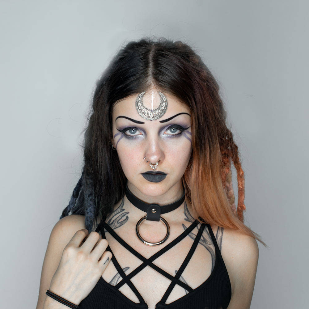 Bullet 69 Funky Punk - 1 row large ring Choker - Zwart